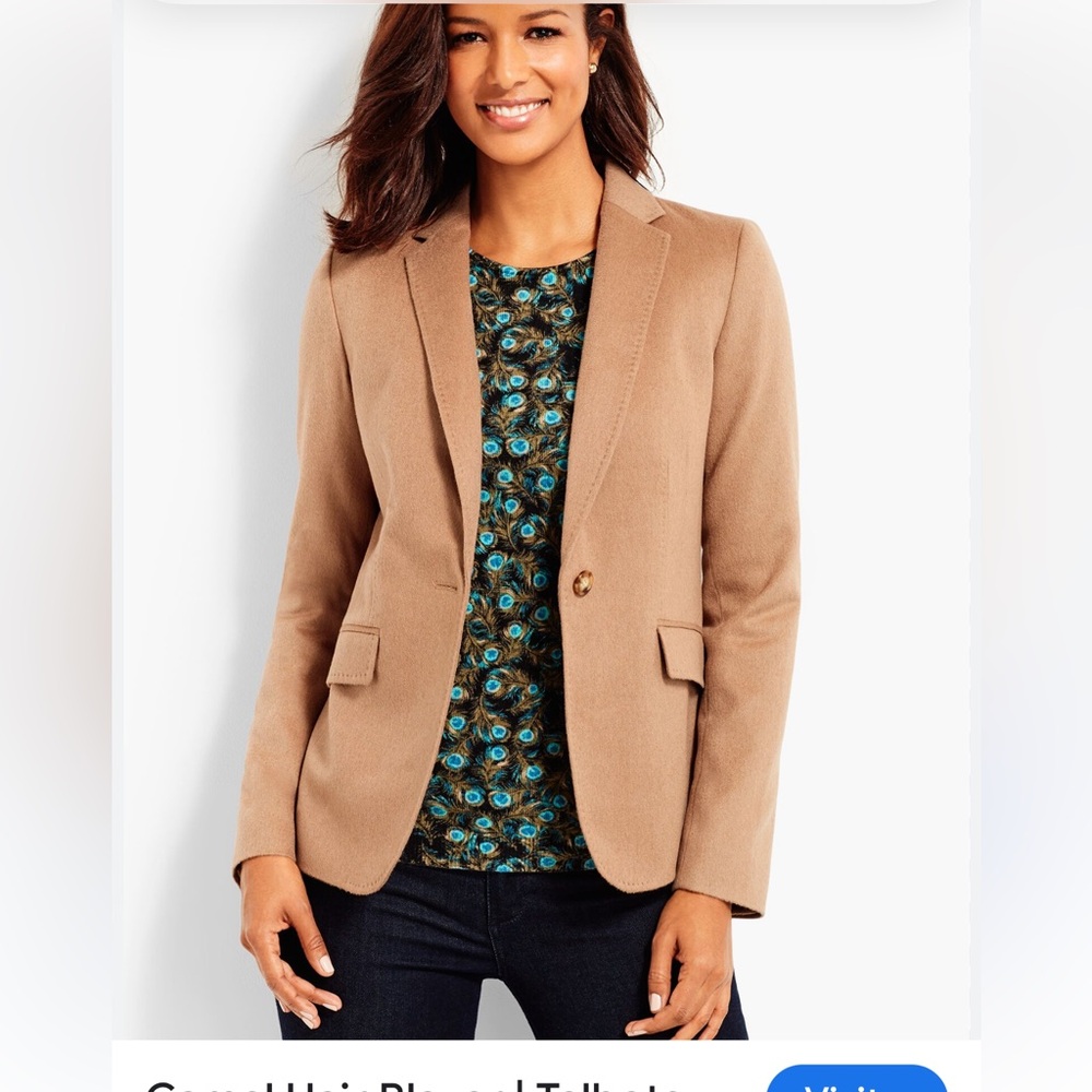 Talbots Beige Blazer with Striped Lining